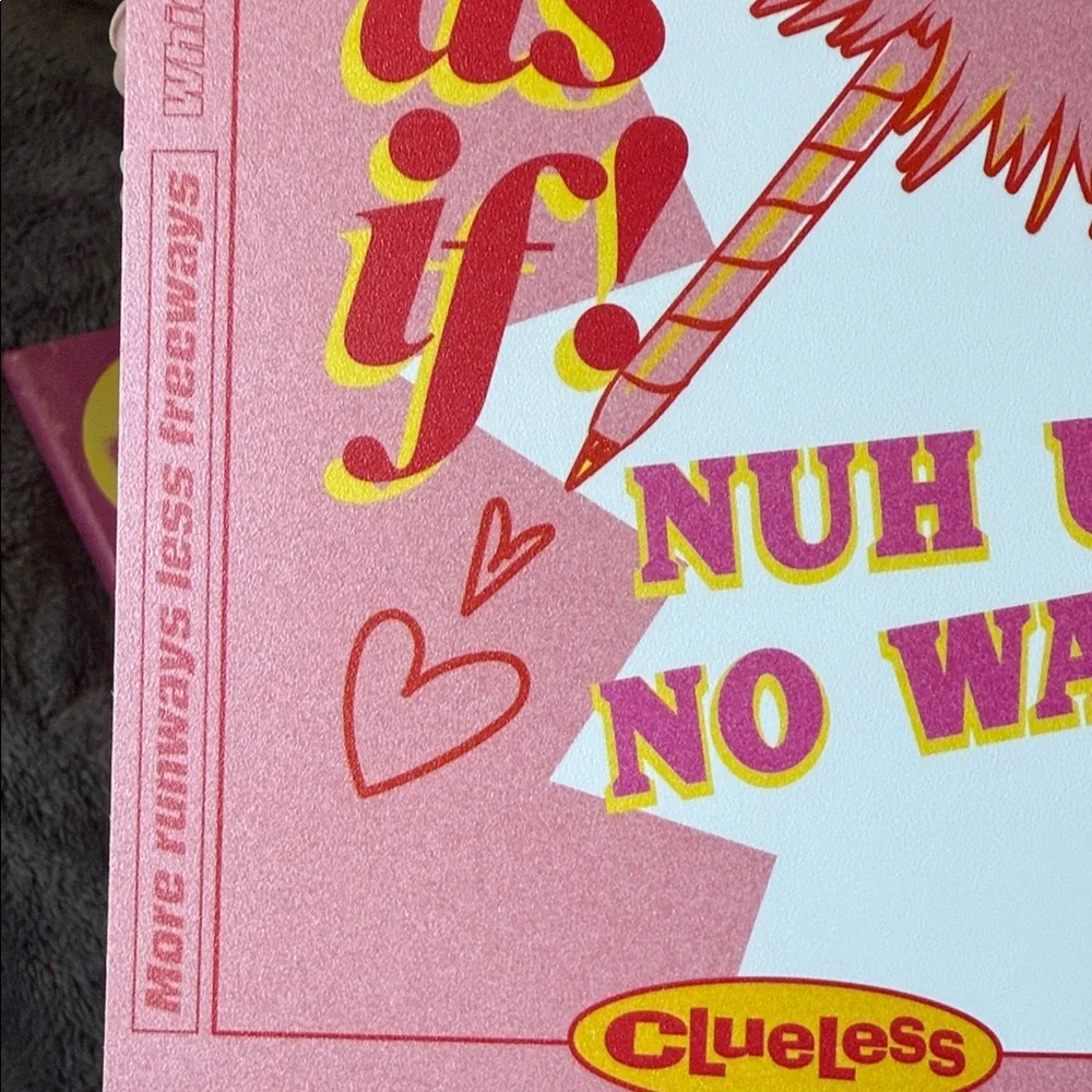 2 Clueless Pink Journals Set- 30th Anniversary! BONUS FUZZY PEN like Cher used!